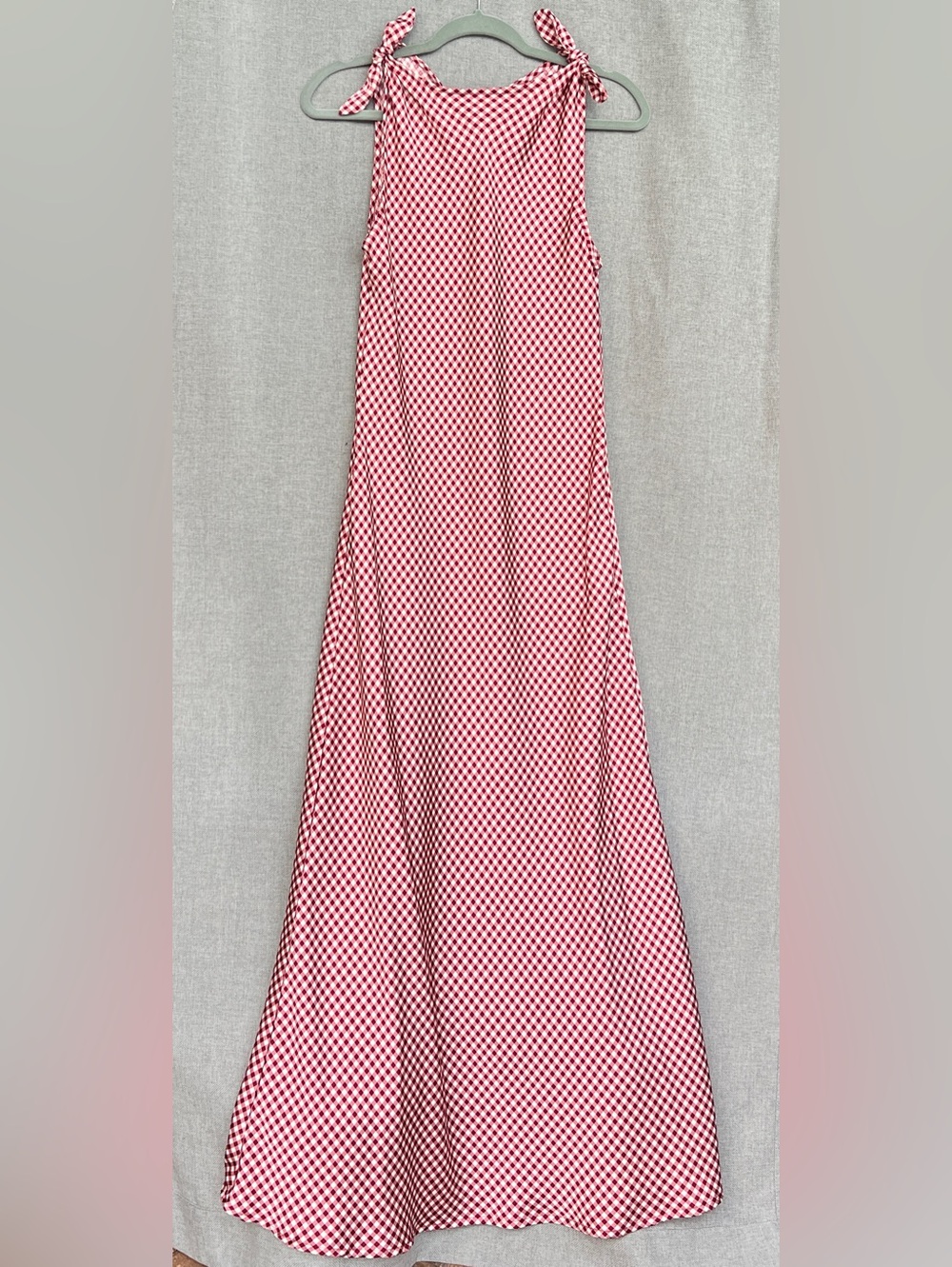 Caroline Constas checkered slip maxi dress white dark red size M - Picture 4 of 16